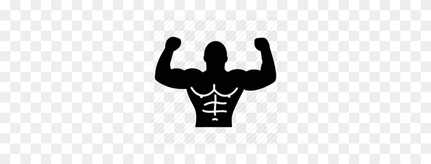 260x260 Bodybuilding Clipart - Gym Clipart Black And White