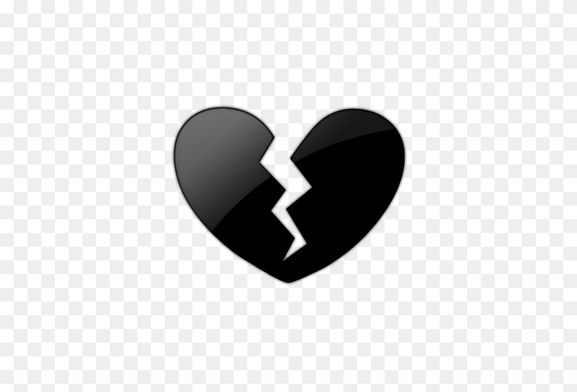 512x512 Смелый Дизайн Черное Сердце Картинки Клипарт - Разбитое Сердце Клипарт Черный И Белый