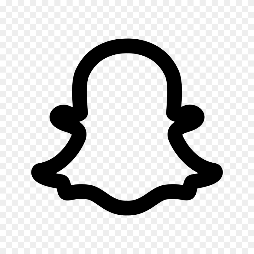 1600x1600 Bold Snapchat Ghost Transparent Png - Snapchat Clipart