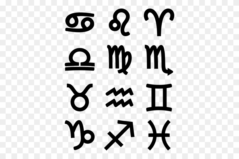 386x500 Смелые Символы Зодиака - Астрология Клипарт
