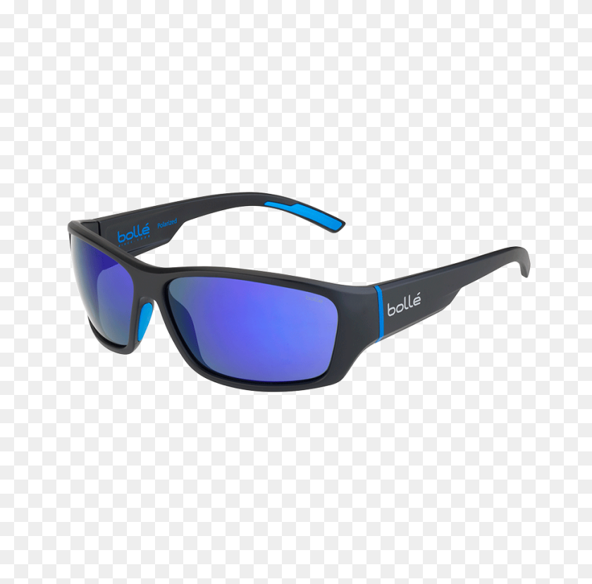 768x768 Bolle Ibex Matte Black Blue Sunglasses Polarized Oleo - Clout Goggles PNG