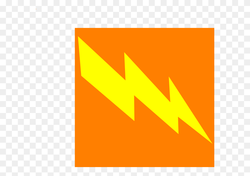 600x532 Bolt In Orange Bakground Clip Art - Lightning Bolt Clipart