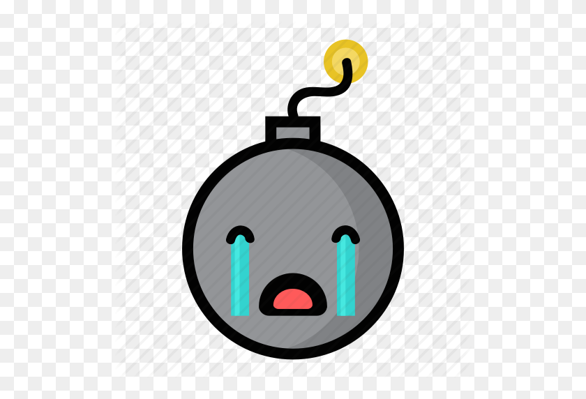512x512 Bomb, Boom, Crying, Dynamite, Explode, Sad, Weapon Icon - Bomb Emoji PNG