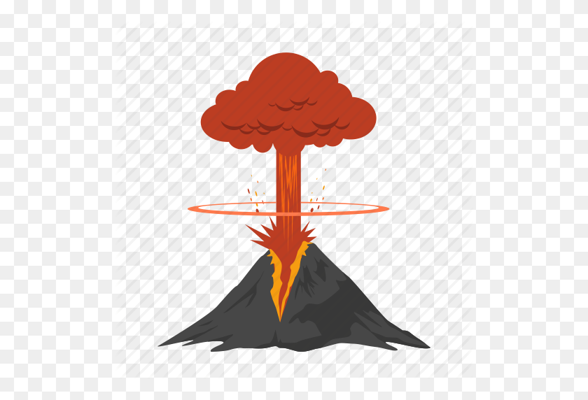 512x512 Bomba, Desastre, Explotar, Explosión, Lava, Volcánico, Icono De Volcán - Explosión Png