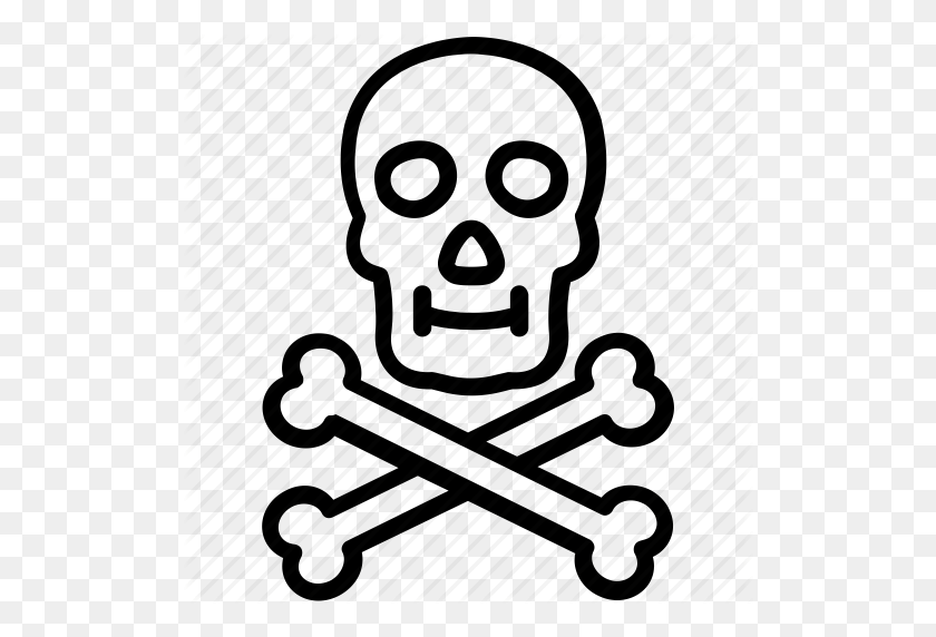512x512 Huesos, Peligro, Jolly Roger, Cráneo, Icono Tóxico - Jolly Roger Png