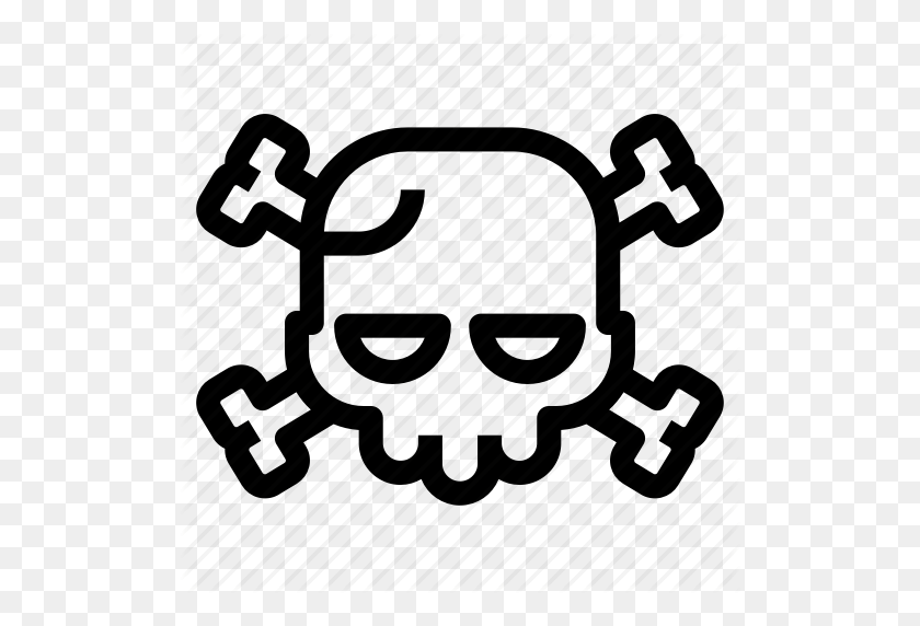 512x512 Bones, Halloween, Roger, Skull Icon - Skull And Bones PNG