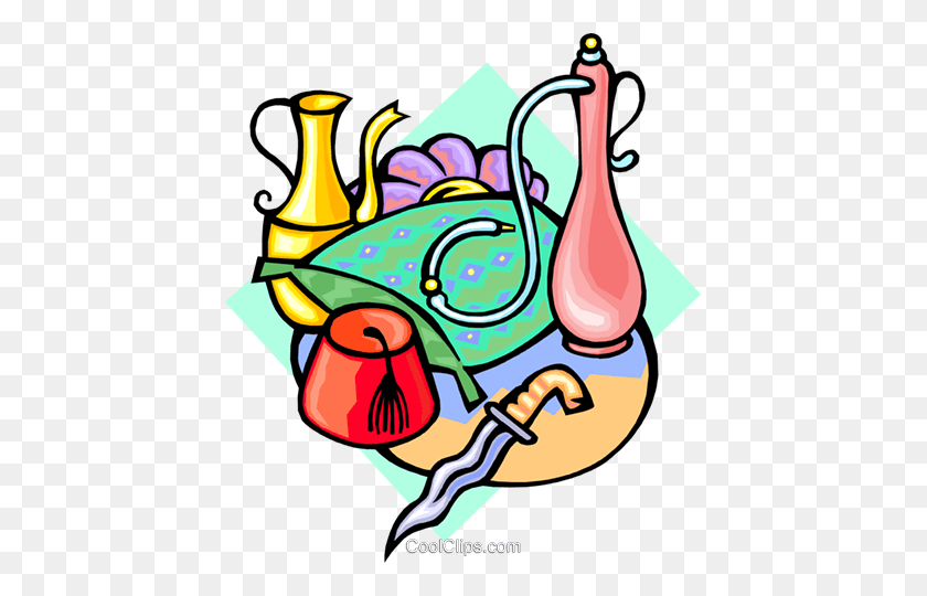 431x480 Bong And Pillow Royalty Free Vector Clip Art Illustration - Pillow Clipart