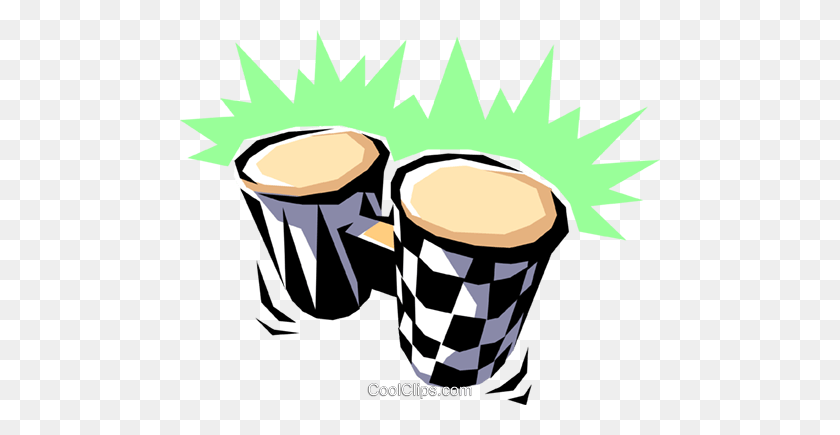 480x375 Bongo Drums Royalty Free Vector Clipart Ilustración - Bongo Clipart