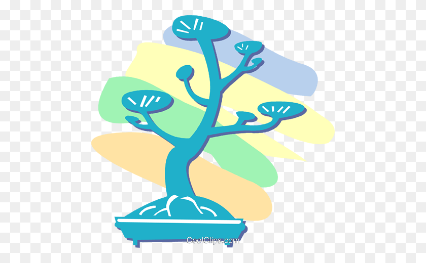 480x460 Bonsai Tree Royalty Free Vector Clip Art Illustration - Bonsai Clipart