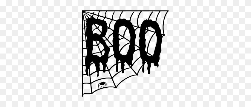 300x300 Boo Spider Web And Spider Wall Decal - Spider Web Clipart PNG