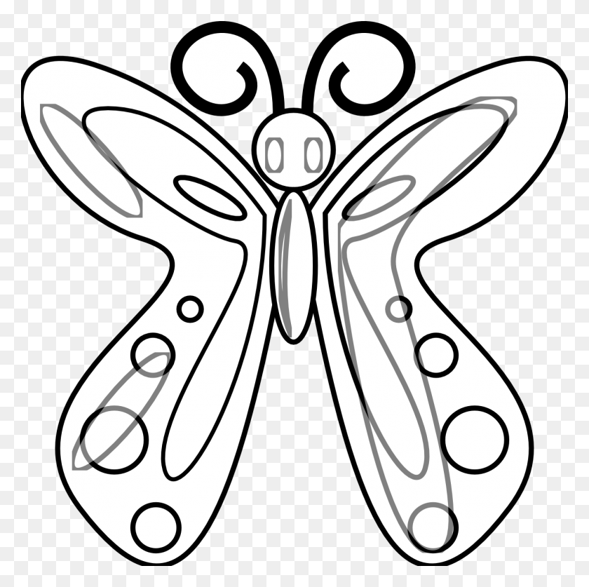 1331x1326 Book Clipart Black And White Butterfly Line Art Inkscape - Coloring Clipart Black And White