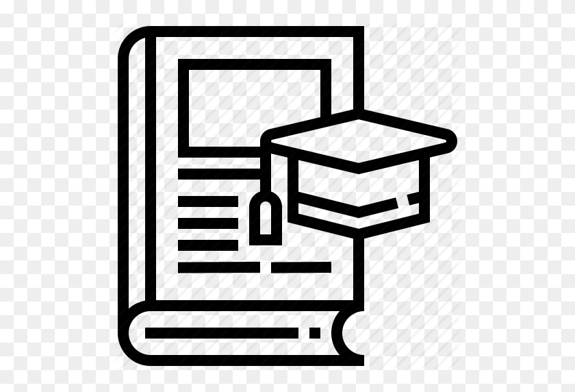 512x512 Книга, Диплом, Шляпа, Обучение, Значок Дипломной Работы - Картинка Дипломной Работы