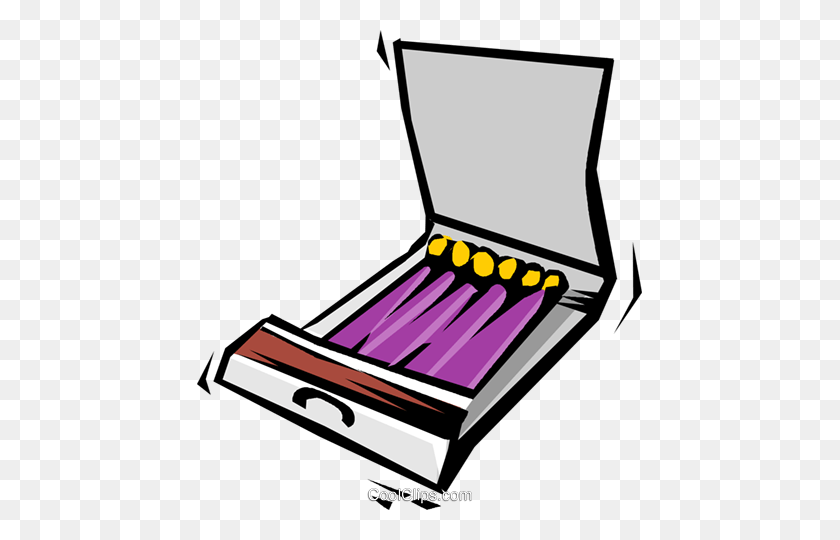 445x480 Book Of Matches Royalty Free Vector Clip Art Illustration - Match Clipart