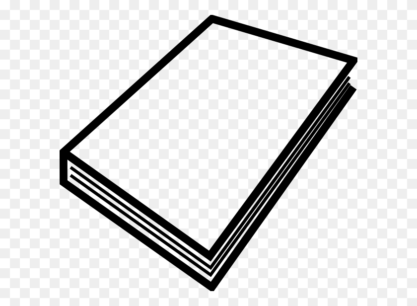 600x556 Book Outline Clip Art - Open Book Clipart Black And White