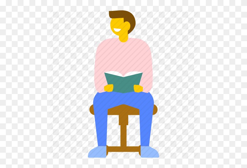 512x512 Book Reading, Book Reading Boy, College Student Reading, Librarian - College Student PNG