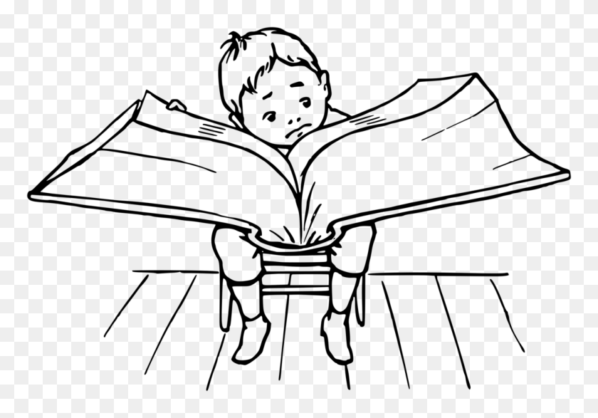 1110x750 Book Reading Drawing Black And White Download - Reading Book Clipart Black And White