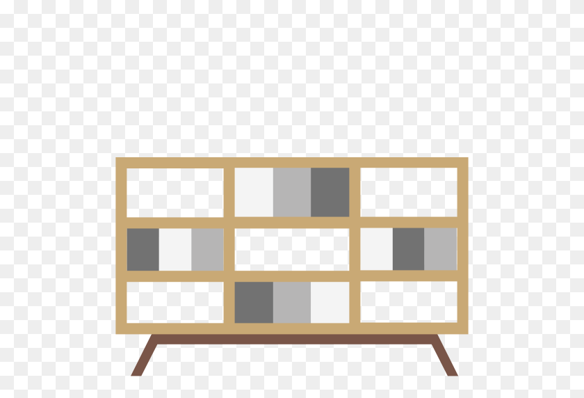 512x512 Bookcase, Bookrack, Bookshelf Icon With Png And Vector Format - Bookshelf PNG