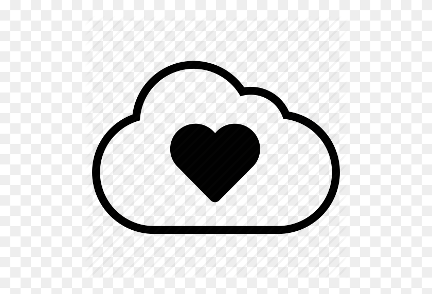 512x512 Bookmark, Cloud, Favorite, Favorites, Heart, Line, Love Icon - Heart Line PNG