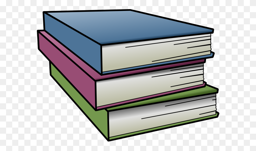 600x437 Books Clip Art - Pile Of Books PNG