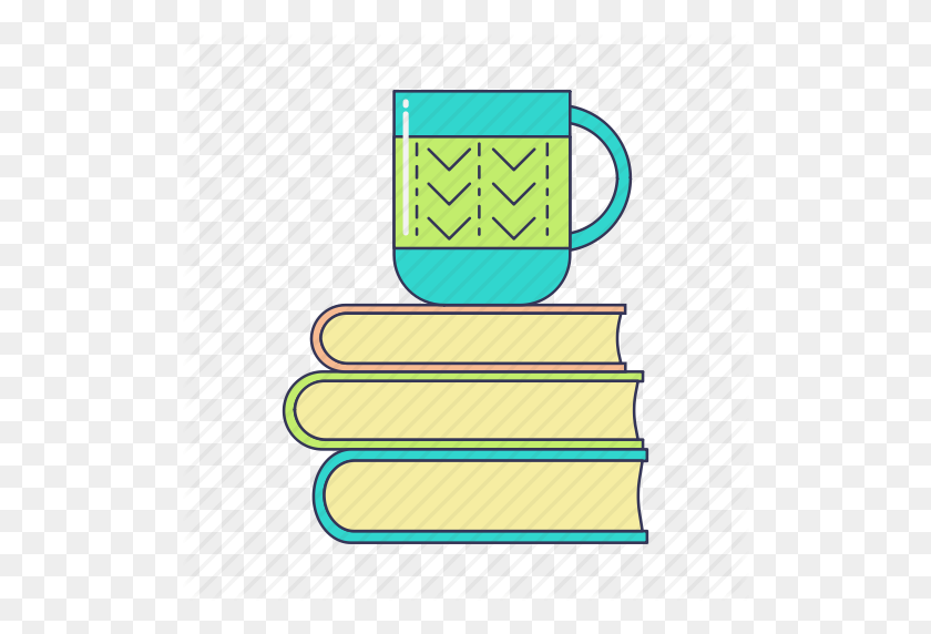 512x512 Books, Coffee, Education, Morning, Mug, Pile Of Books, Study Icon - Pile Of Books PNG