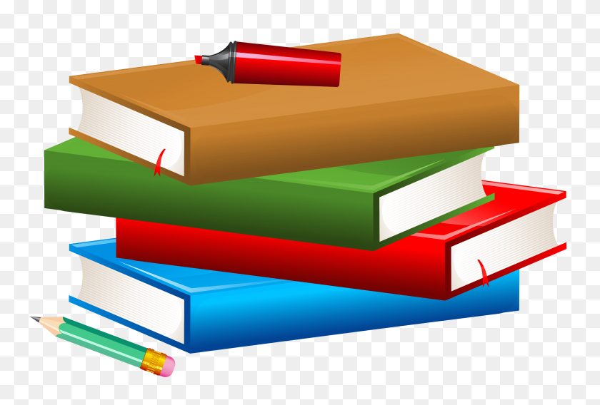 5093x3320 Books With Pencil And Marker Png Clipart Gallery - School Clipart PNG