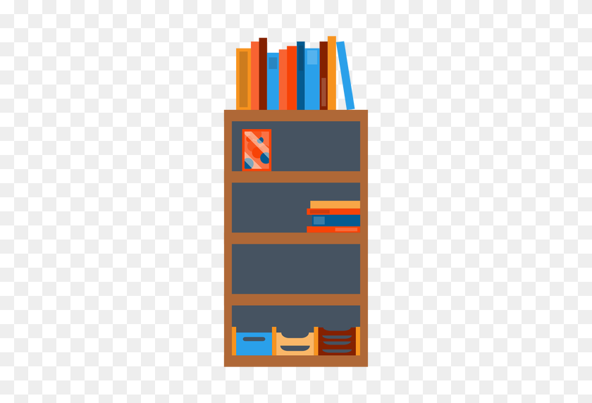 512x512 Bookshelf With Office Papers Clipart - Office Com Clip Art
