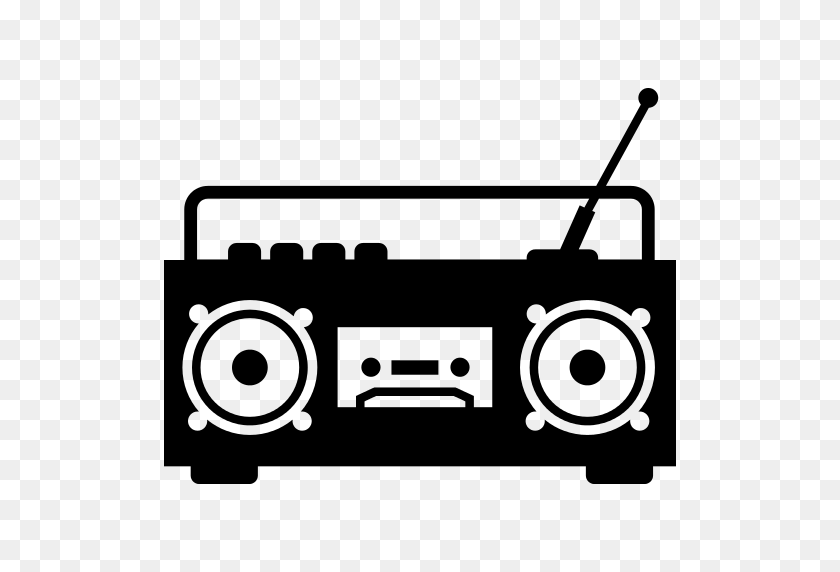 512x512 Boom Box Radio With Antenna Png Icon - Boom Box PNG