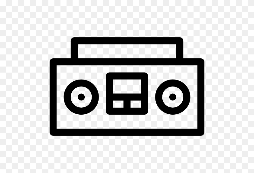 512x512 Boombox Icon Free Of Lineas Musical Icons - Boombox PNG