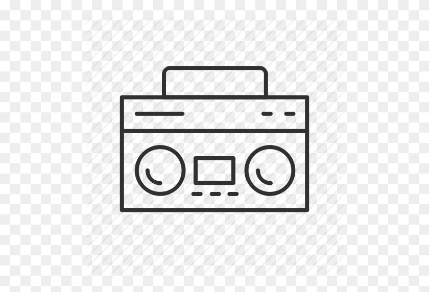 512x512 Boombox, Música, Reproductor De Música, Radio, Altavoces, Estéreo, Reproductor De Cintas - Boombox Png