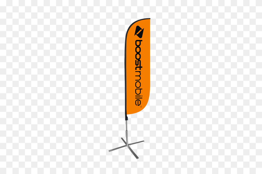 500x500 Boost Mobile Feather Flag Orange Pre Lettered Flags - Boost Mobile Logo PNG