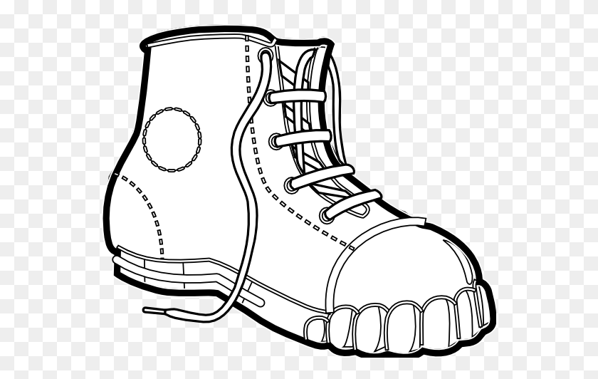 555x472 Boots Clipart Desktop Backgrounds - Hiking Clipart Black And White