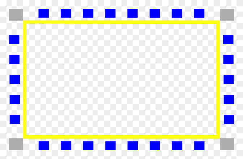 958x604 Border Blue Free Stock Photo Illustration Of A Blank Blue - Yellow Border PNG