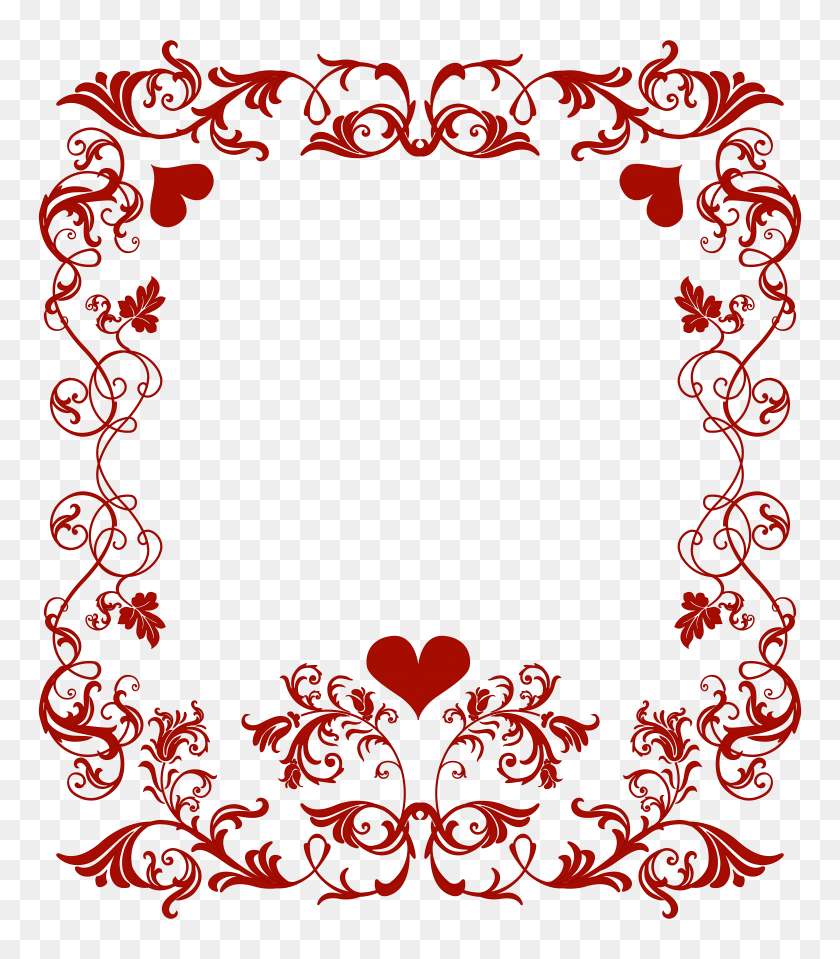 6936x8000 Border Clipart Day Valentine - Wedding Clipart Transparent Background