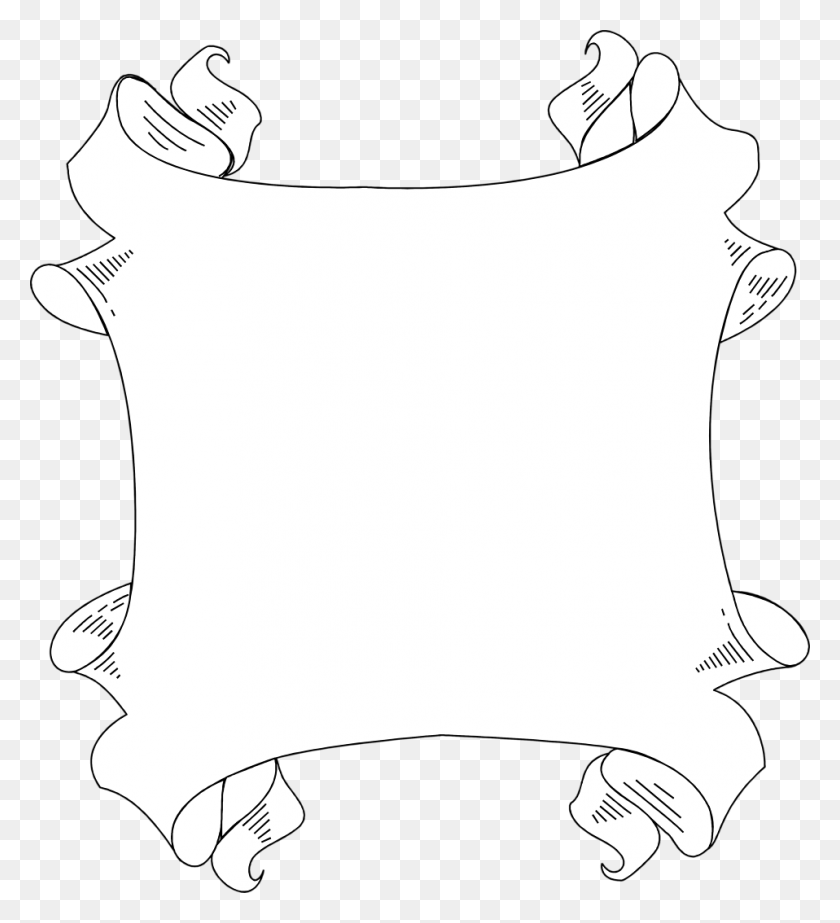 958x1060 Border Free Stock Photo Illustration Of A Blank Banner Frame - Blank Banner PNG