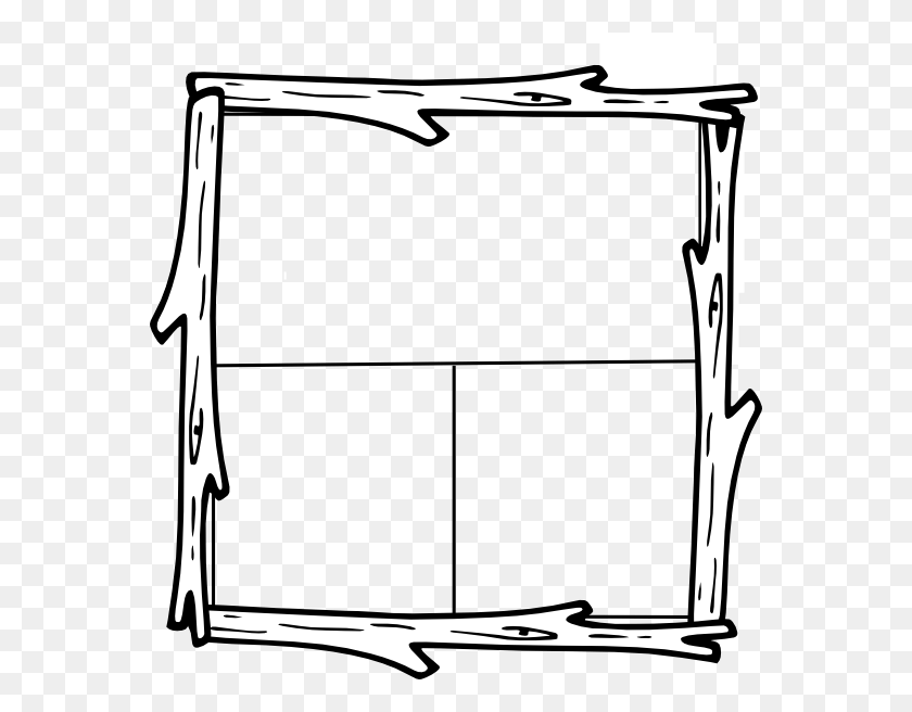 564x596 Border Wood Cliparts - Bamboo Frame Clipart