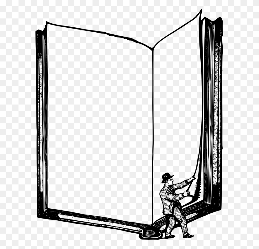 609x750 Borders And Frames Book Design Picture Frames Reading Free - Reading Book Clipart Black And White