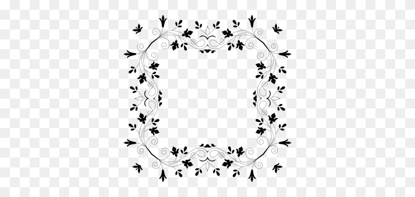 340x340 Borders And Frames Cut Flowers Floral Design Flower Bouquet Free - Spring Flowers Clipart Black And White