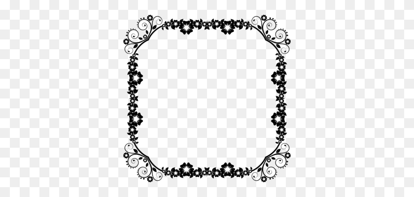 340x340 Borders And Frames Drawing Paper Black And White Coloring Book - White Lace Border Clipart