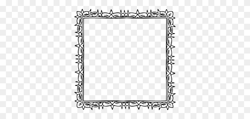 340x340 Borders And Frames Drawing Paper Black And White Coloring Book - Book Border Clip Art