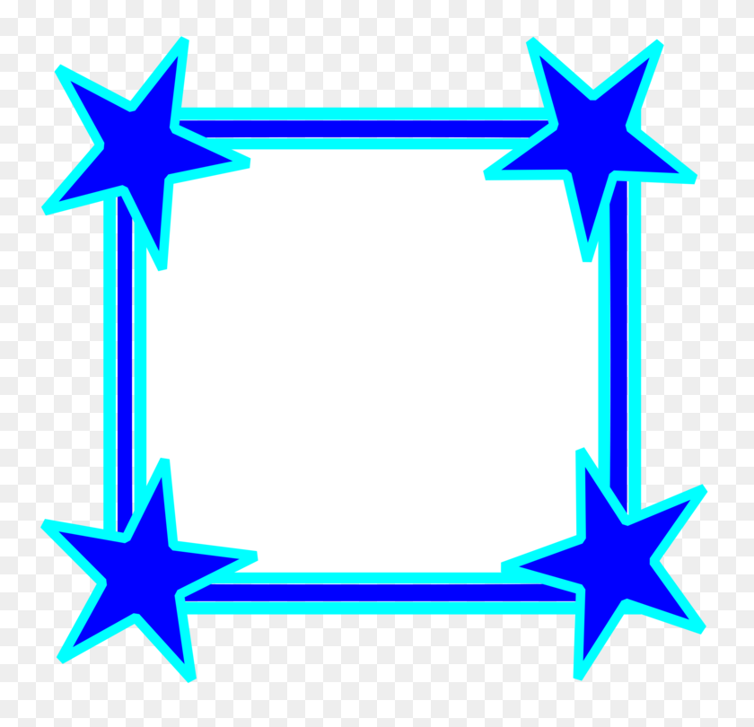 771x750 Borders And Frames Picture Frames Star Color Blue - Simple Border PNG