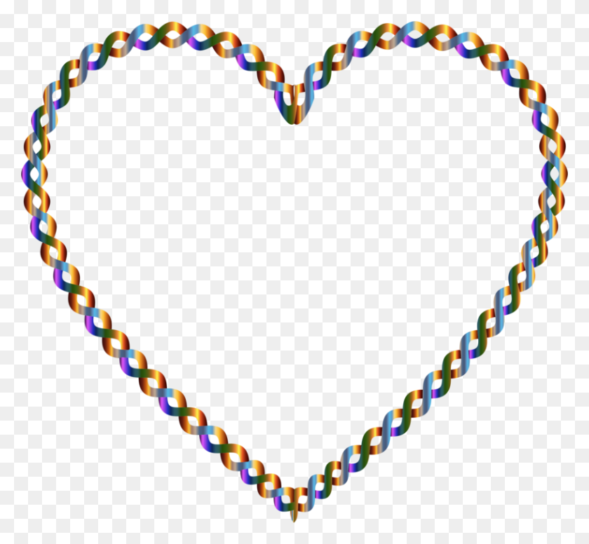 817x750 Borders And Frames Right Border Of Heart Necklace Earring Pearl - Rope Heart Clipart