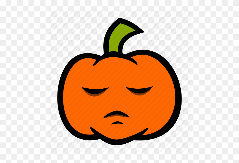 512x512 Bored, Emoji, Halloween, Moody, Pumpkn - Pumpkin PNG