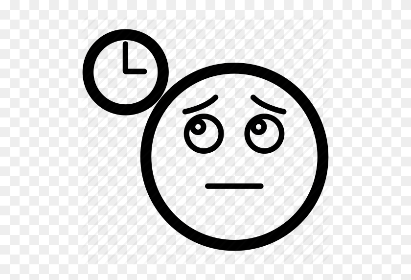 512x512 Aburrido, Reloj, Emoji, Emoticon, Tiempo, Esperando Icono - Reloj Emoji Png