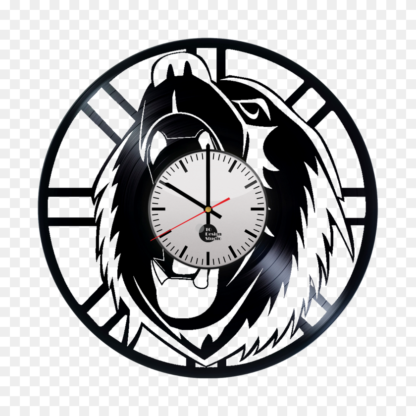 1500x1500 Boston Bruins Bear Logo Handmade Vinyl Record Wall Clock Fan Gift - Boston Bruins Logo PNG
