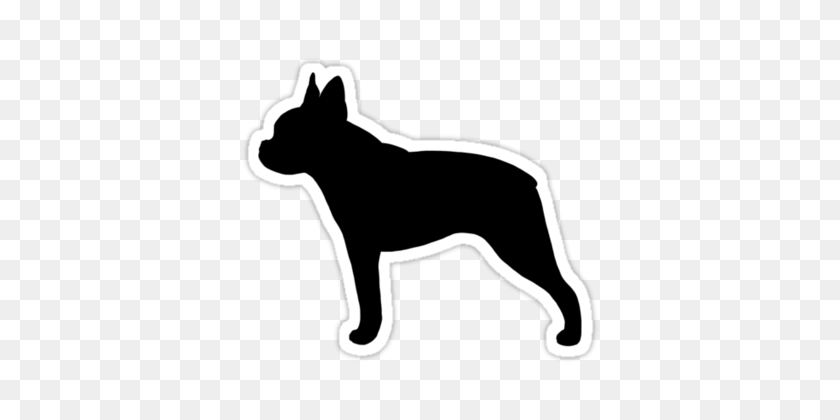 375x360 Boston Terrier Clipart Silhouette - Dog Outline Clip Art