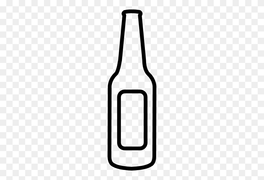 512x512 Botella, Alcohol, Alimentos, Cerveza, Icono De Vidrio - Botella De Vino Clipart Blanco Y Negro