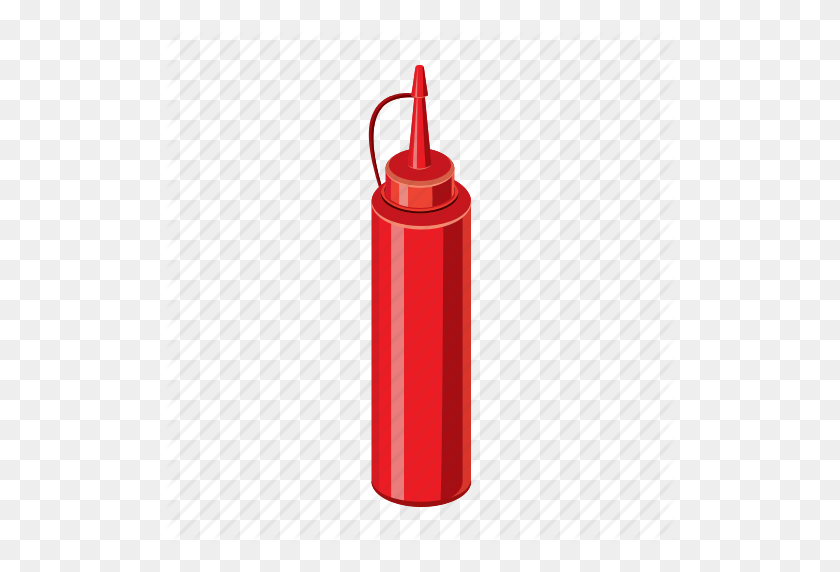 512x512 Bottle, Cartoon, Container, Food, Ketchup, Plastic, Sauce Icon - Ketchup Bottle PNG
