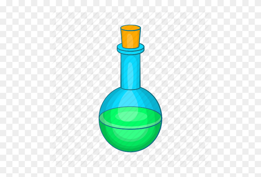 512x512 Botella, Dibujos Animados, Corcho, Verde, Líquido, Medicina, Icono De Poción - Botella De Poción Png