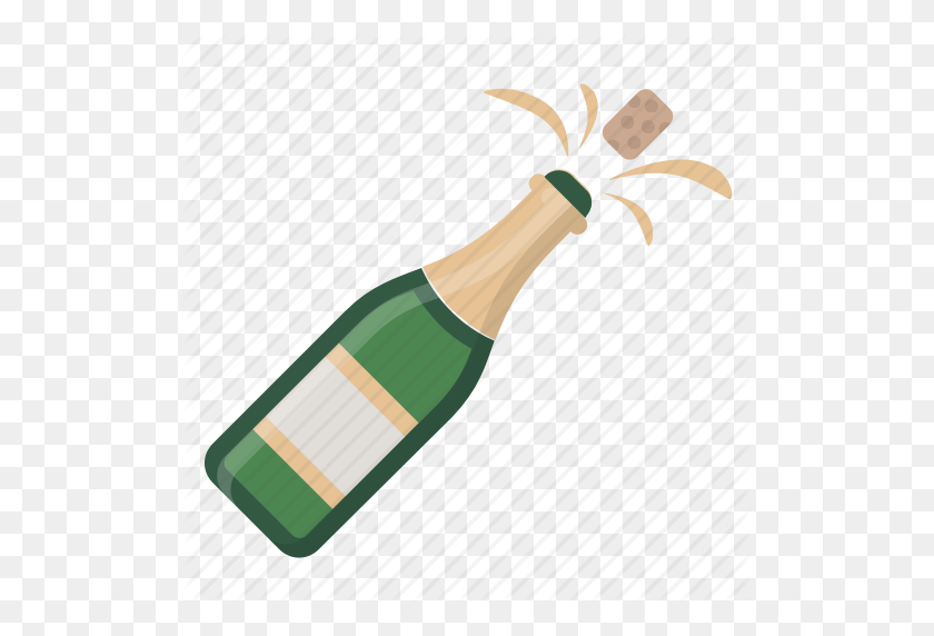 512x512 Бутылка, Празднование, Шампанское, Пробка, Новый Год, Вечеринка, Значок Поп - Шампанское Emoji Png