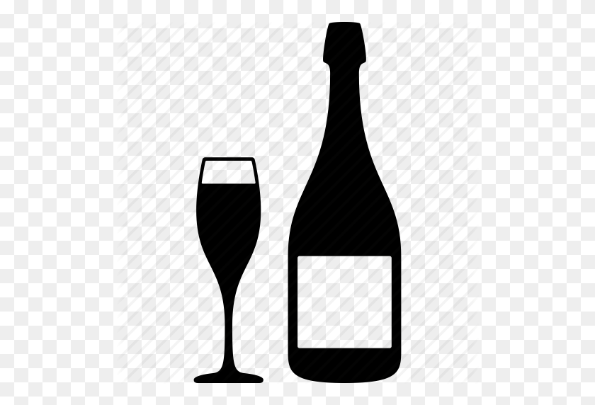 512x512 Botella, Champagne, Bebida, Vidrio, Restaurante, Vino, Copa De Vino Icono - Vino Icono Png